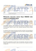 20241004_Malaysia secures more than RM400 mln sales at CAEXPO 2024